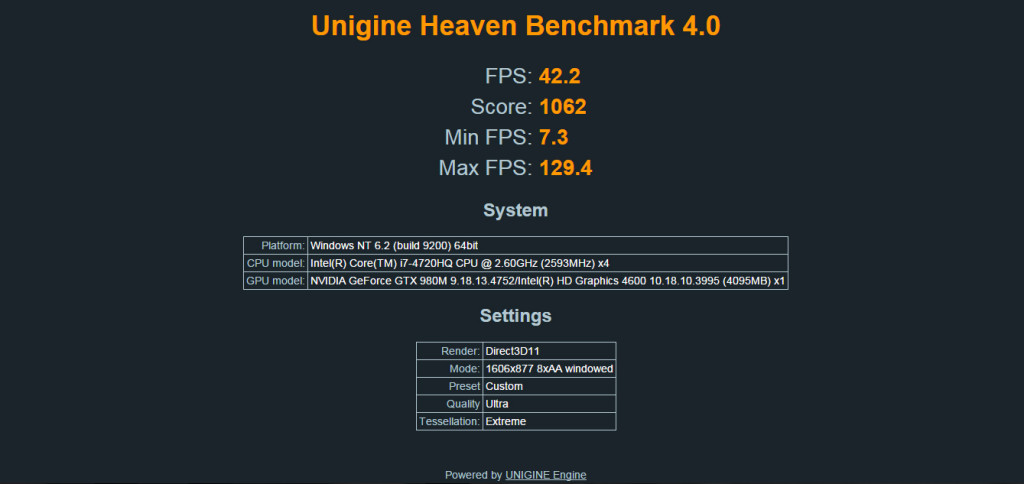 xmg p505 graphics benchmark